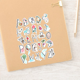Alphabet söta barn abc-djur klistermärken