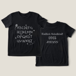 Alphabet Sterne weiß - Tafel Kreide | Einschulung T Shirt