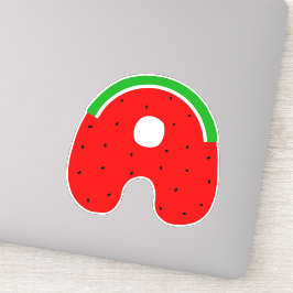 Alphabet Sticker, Brev A Sticker, Watermelon Klistermärken