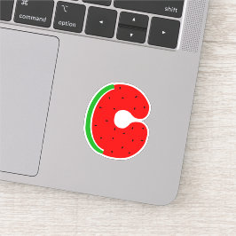Alphabet Sticker, Brev C Sticker, Watermelon Klistermärken
