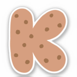 Alphabet Sticker, Brev K Sticker, Cookie Klistermärken