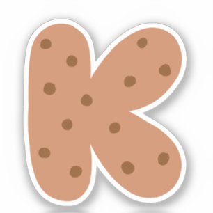 Alphabet Sticker, Brev K Sticker, Cookie Klistermärken