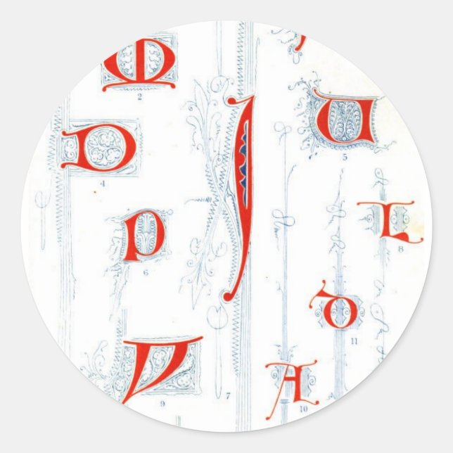 Alphabet Sticker Runt Klistermärke (Framsida)