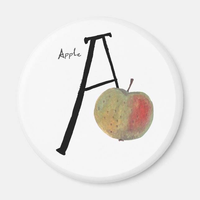 Alphabet storybook abc A för äpple Magnet (Framsidan)