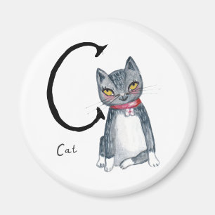 Alphabet storybook abc C för cat Magnet