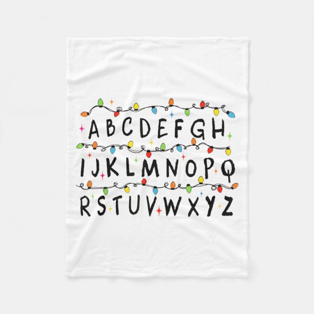 Alphabet Stranger Christmas 2025 Lights Boys Girls Fleecefilt (Framsidan)