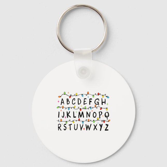 Alphabet Stranger Christmas 2025 Lights Boys Girls Nyckelring (Framsida)