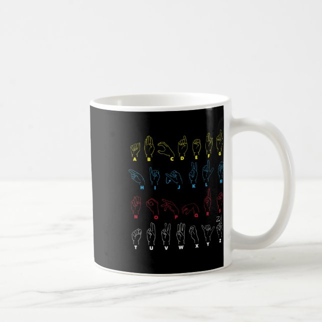 Alphabet Teacher American Sjunga Language Asl-diag Kaffemugg (Höger)