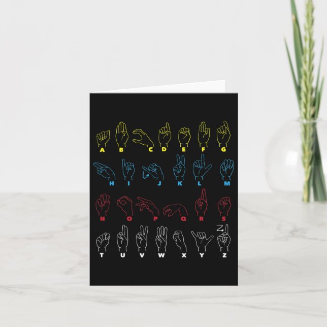 Alphabet Teacher American Sjunga Language Asl-diag Kort (Framsida)