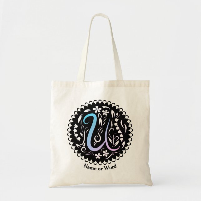Alphabet U Monogram Handwriter Tygkasse (Framsidan)