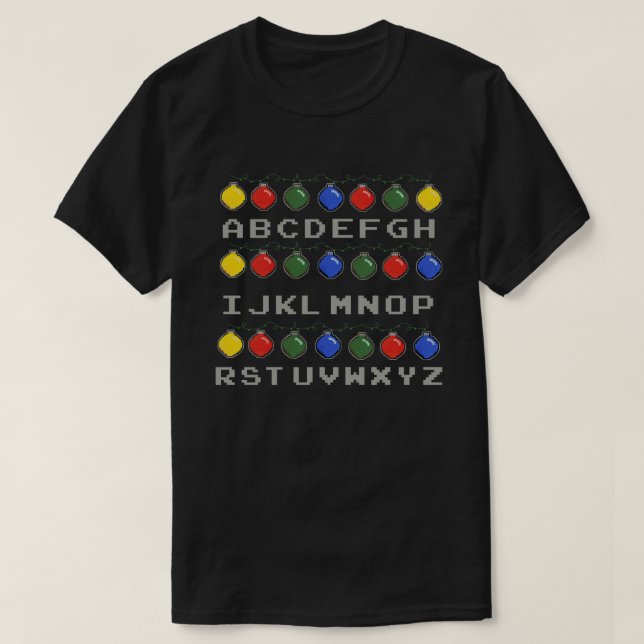 Alphabet Ugly Sweater Winter Family jul Boys T Shirt (Design framsida)
