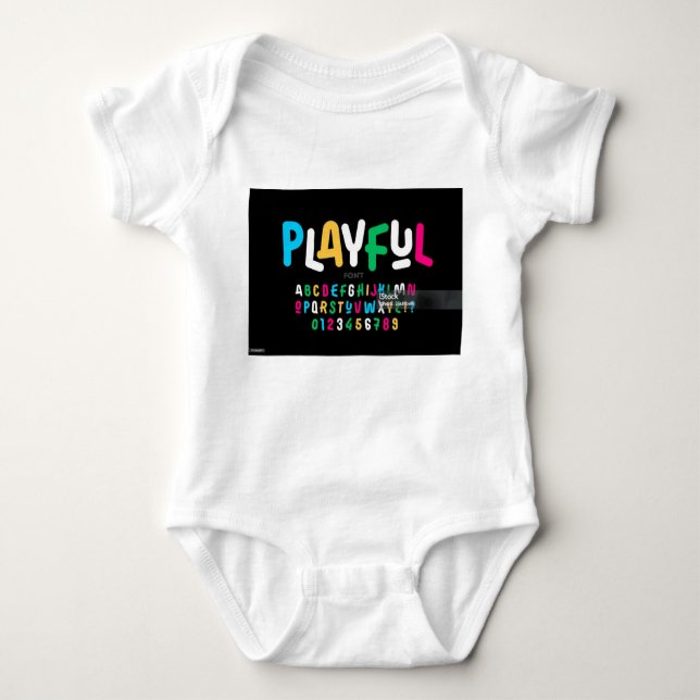 Alphabet Uniqe-design Baby Jersey Bodykoste T Shirt (Framsida)