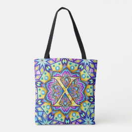 Alphabet X mandala Tygkasse