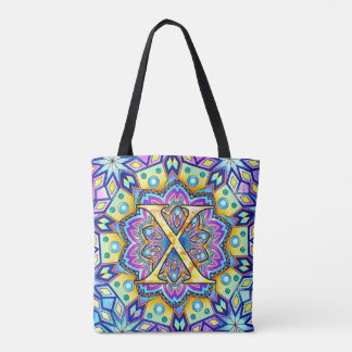 Alphabet X mandala Tygkasse