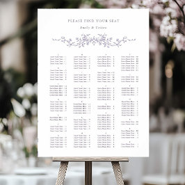 Alphabetical Order Lavender Wedding Seating Chart Poster