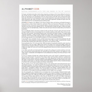 ALPHABETICON. Ryska experiment.. (Intro-text) Poster
