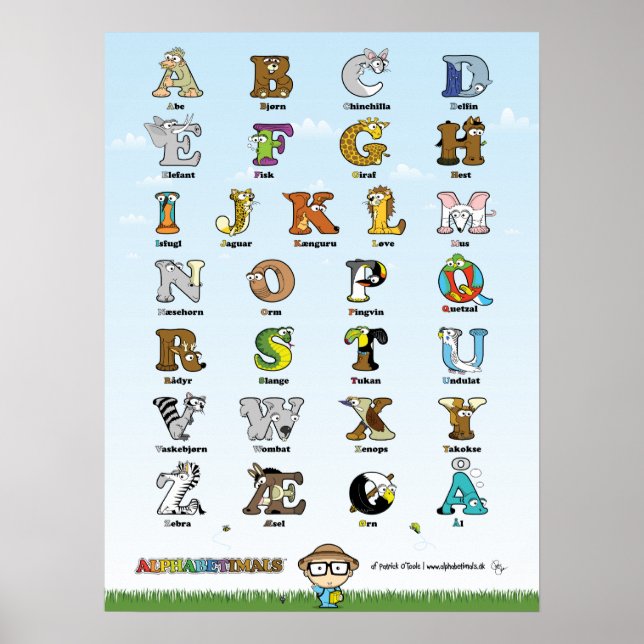 Alphabetimals Plakat - Dansk-versionen Poster (Framsidan)