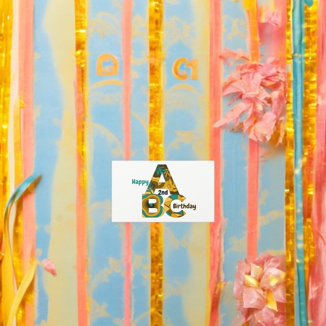 Alphabets Birthday Rektangulärt Klistermärke (ABC alphabet birthday party theme sticker,birthday party sticker,gift pack,envelope,return gift stic)