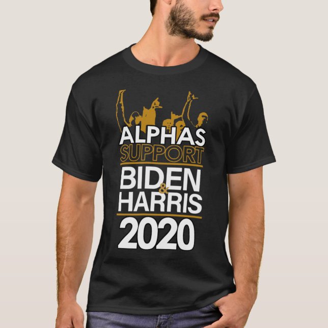 Alphas Support Biden och Harris 2020 Presidentens  T Shirt (Framsida)