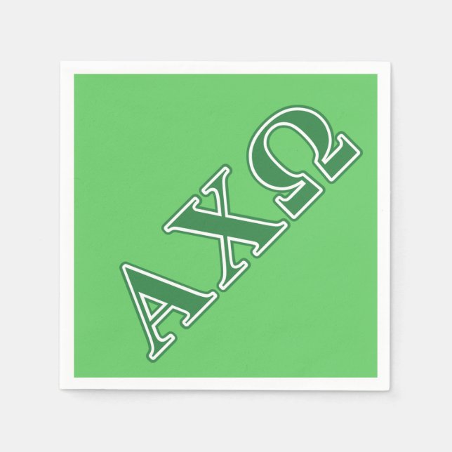 Alphi Chi Omega Grönt Brev Pappersservett (Framsidan)