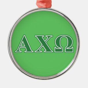 Alphi Chi Omega-Grönten Brev Julgransprydnad Metall