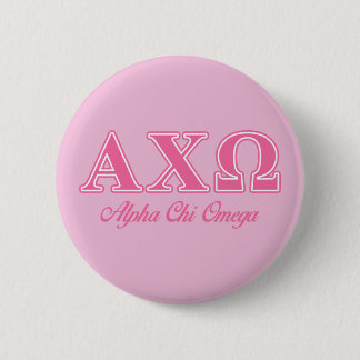 Alphi Chi Omega Rosa Bokstäver Knapp