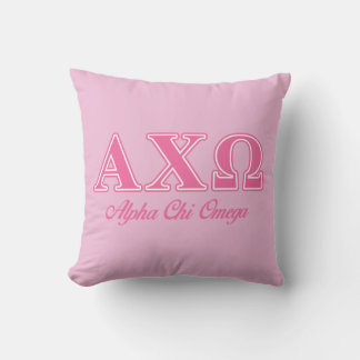 Alphi Chi Omega Rosa Bokstäver Kudde