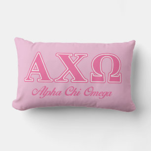 Alphi Chi Omega Rosa Bokstäver Lumbarkudde