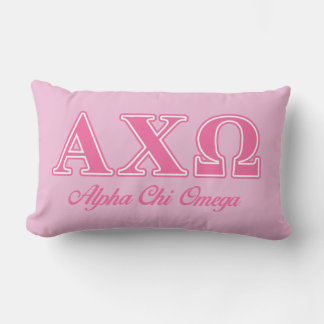 Alphi Chi Omega Rosa Bokstäver Lumbarkudde