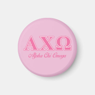 Alphi Chi Omega Rosa Bokstäver Magnet