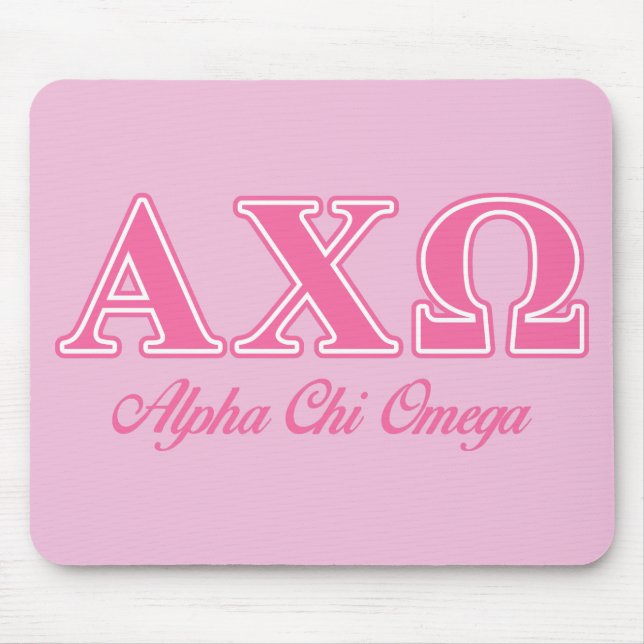 Alphi Chi Omega Rosa Bokstäver Musmatta (Framsidan)