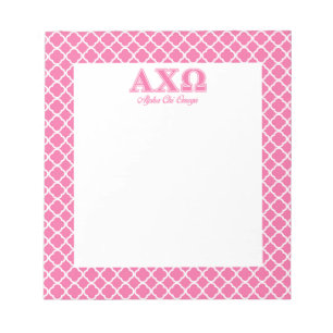 Alphi Chi Omega Rosa Brev Anteckningsblock