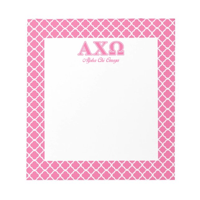 Alphi Chi Omega Rosa Brev Anteckningsblock (Framsida)