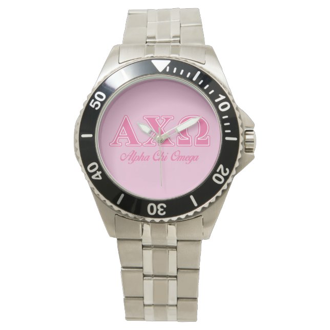 Alphi Chi Omega Rosa Brev Armbandsur (Framsida)