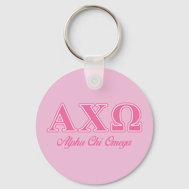 Alphi Chi Omega Rosa Brev Nyckelring (Framsida)