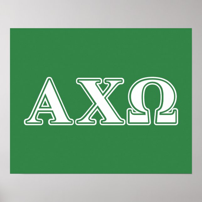 Alphi Chi Omega Vita och Gröna Bokstäver Poster (Framsidan)