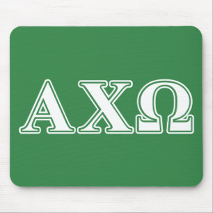 Alphi Chi Omega White och Grönt Brev Musmatta