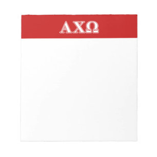 Alphi Chi Omega White och Red Brev Anteckningsblock