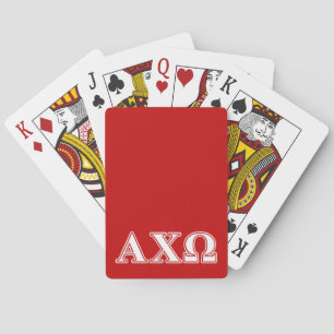 Alphi Chi Omega White och Red Brev Kortlek