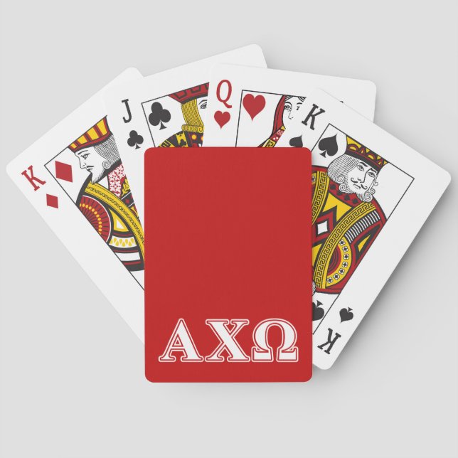 Alphi Chi Omega White och Red Brev Kortlek (Baksidan)