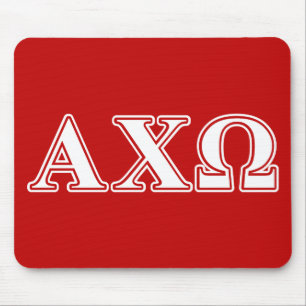 Alphi Chi Omega White och Red Brev Musmatta
