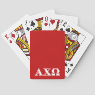 Alphi ChiOmega vit och röda brev Casinokort