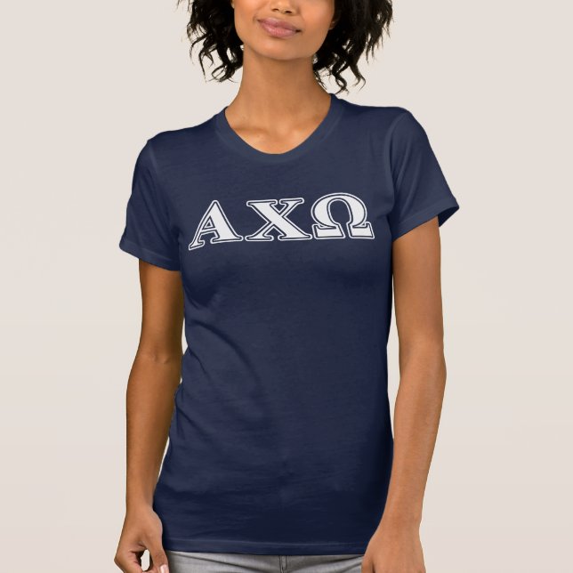 Alphi ChiOmega vit och röda brev Tröja (Framsida)