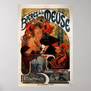 Alphons Mucha Beer Annons Poster