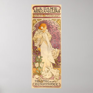 Alphons Mucha LaDame Hjälp Camelias Poster