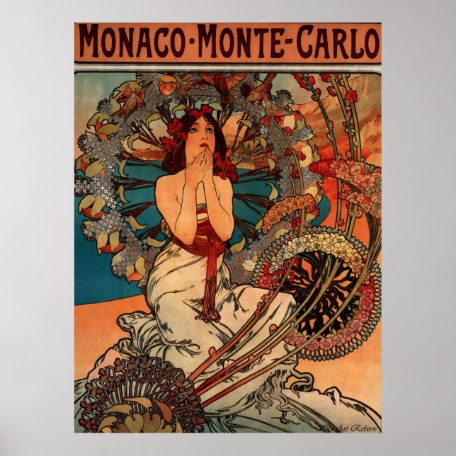 Alphons Mucha Monaco Monte Carlo Poster (Framsidan)