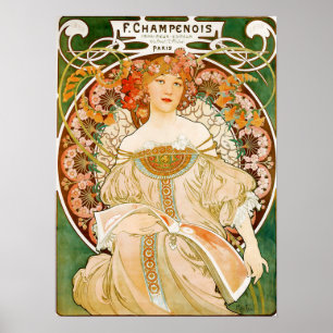 Alphonse (Alfons) Mucha affisch: Champenois Poster