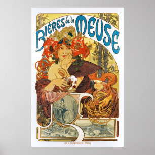 Alphonse (Alfons) Mucha: Bieres de la Meuse (2) Poster