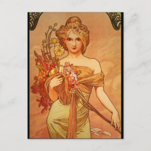 Alphonse (Alfons) Mucha Bouquet Vykort