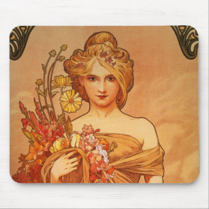 Alphonse (Alfons) Mucha bukett Mousepad Musmatta